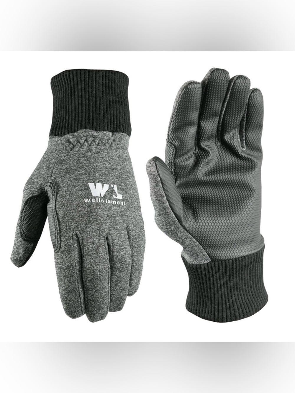 Wells Lamont Men's Performance Fleece PVC Palm Gloves in Gray, Size X-Large